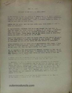 A government report , issued during the Cold War regarding my uncle's mysterious disappearance in the Bahamas. 