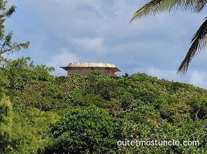 A strange and lonely building upon a hill. Abandoned now, but once used during the Cold War era on San Salvador Island.