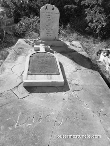 The grave of Reverend Chrysostomus Schreiner. His wife is buried next to him. After being saved from a shipwreck by the people of the island, he vowed to devote the rest of his life to them.