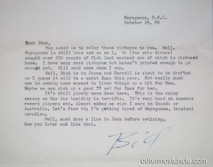 A scan of a typewritten letter Bill sent to his sister, Jane, around 1956. 