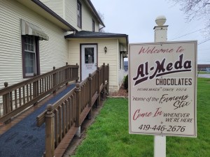 Outisde the Al-Meda Chocolate factory. Archbold, Ohio.