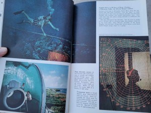 A color photo of a couple of pages of a National Geographic article from 1959.