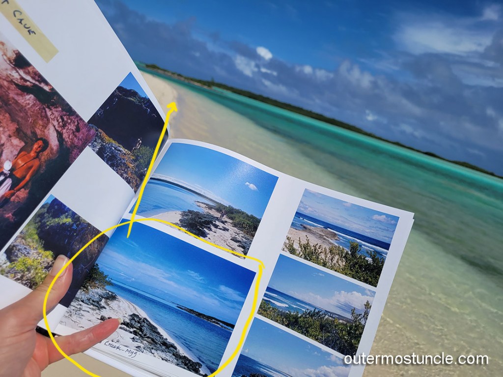 The photo my uncle took in 1956 with the actual Curtis Creek in the background. 2024. Mayaguana, Bahamas.