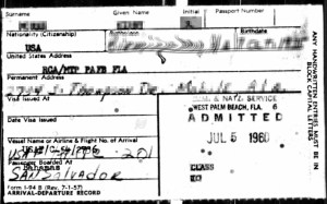 An "arrival - departure" record from July, 1960. 