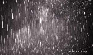 The milky way and star trails.